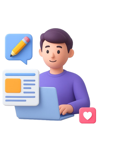 AI Blogging 3D Illustration